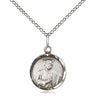 Small Sterling Silver St. Jude Patron Saint Medal Necklace 5/8 x 1/2 inches with 18 inch chain by Bliss