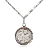 Sterling Silver St. Joseph Patron Saint Medal Necklace 5/8 x 1/2 inch on 18 inch chain by Bliss USA