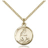 Gold Filled Our Lady of La Salette Medal Necklace Small 5/8 x 1/2 inch with 18 inch chain USA Made