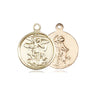 14kt solid gold St. Michael the Archangel small medal pendant 5/8 x 1/2 inches by Bliss Manufacturing