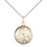 14kt gold filled St. Theresa small patron saint medal necklace 5/8 x 1/2 with 18 inch curb chain by Bliss