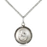 Sterling silver small cross necklace 5/8 x 1/2 inch pendant with 18 inch curb chain USA made by Bliss