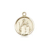 Small 14kt solid gold Our Lady of Consolation medal pendant 5/8 x 1/2 inch handcrafted by Bliss Manufacturing