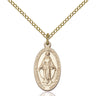 14kt Gold Filled Miraculous Medal Necklace 3/4 inch pendant with 18 inch chain handcrafted by Bliss Manufacturing USA