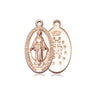 14kt Solid Gold Medium Miraculous Medal Pendant 3/4 inch handcrafted by Bliss Manufacturing USA