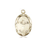 14kt Solid Gold Catholic Baptism Medal Pendant 3/4 inch medium size handcrafted by Bliss USA