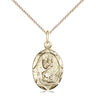 14kt Gold Filled St. Christopher patron saint medal necklace 3/4 inch by Bliss Manufacturing