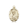 14kt Solid Gold St. Christopher Medium Patron Saint Medal Pendant 3/4 x 3/8 inches by Bliss Manufacturing