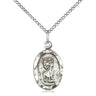 Sterling Silver St. Christopher Patron Saint Medal Necklace 3/4 x 3/8 inch with 18 inch chain by Bliss