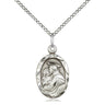Medium Sterling Silver St. Anthony of Padua Patron Saint Medal Necklace 3/4 x 3/8 inch on 18 inch Chain by Bliss