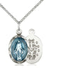 Sterling Silver Miraculous Medal Necklace 3/4 inch pendant with 18 inch chain handcrafted by Bliss Manufacturing USA