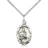 Sterling Silver St. Gerard Patron Saint Medal Necklace 3/4 inch by 3/8 inch on 18 inch Chain by Bliss