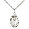 Sterling Silver St. Jude patron saint medal necklace 3/4 inch by 3/8 inch on 18 inch chain by Bliss