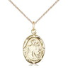 14kt Gold Filled St. Joseph patron saint medal necklace with 3/4 inch pendant on 18 inch chain by Bliss Manufacturing