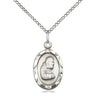 Sterling Silver St. Pio of Pietrelcina Padre Pio Patron Saint Medal Necklace 3/4x3/8 inch with 18 inch Chain by Bliss