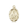 14kt solid gold St. Theresa of Lisieux patron saint medal pendant, 3/4 inch by 3/8 inch, handmade in USA by Bliss Manufacturing