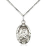 Sterling Silver St. Theresa Medal Necklace 3/4 x 3/8 inches with 18 inch chain by Bliss Manufacturing