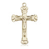 14kt Solid Gold Medium Catholic Crucifix Pendant 1 1/8 x 5/8 inches Handcrafted by Bliss