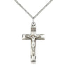 Sterling Silver Medium Catholic Crucifix Necklace with 18 inch Chain by Bliss Manufacturing