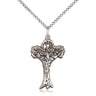 Sterling Silver Medium Catholic Crucifix Necklace 1 inch by 5/8 inch pendant on 18 inch curb chain by Bliss Manufacturing