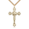 14kt Gold Filled Large Crucifix Necklace 1 3/4 x 1 1/8 inch with 24 inch Chain Bliss USA