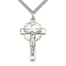 Large Sterling Silver Catholic Crucifix Necklace 1 5/8 x 1 inch with 24 inch chain by Bliss Manufacturing