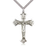Sterling silver extra large Catholic crucifix necklace 1.875 inches with 24 inch chain by Bliss