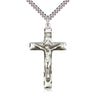 Large Sterling Silver Catholic Crucifix Necklace 1 5/8 x 7/8 inches with 24 inch chain by Bliss