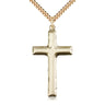14kt Gold Filled Large Cross Necklace 1 5/8 x 7/8 inches with 24 inch curb chain by Bliss Manufacturing