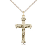 14kt gold filled crucifix necklace pendant 1 1/8 x 5/8 inches with 18 inch chain by Bliss