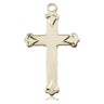 14kt Solid Gold Medium Catholic Cross Pendant 1 1/8 x 5/8 inches Handcrafted by Bliss Manufacturing USA