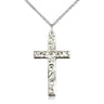 Large Sterling Silver Cross Necklace 1 1/4 x 5/8 on 18 inch chain handmade by Bliss Manufacturing USA