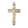 14kt Solid Gold Cross Pendant 1 1/8 inch by 5/8 inch handcrafted by Bliss Manufacturing USA