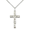Sterling Silver Cross Necklace 1 1/8 X 5/8 on 18 inch chain handmade by Bliss Manufacturing USA