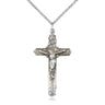 Sterling Silver Large Catholic Crucifix Necklace 1 3/8 x 3/4 inches on 18 inch chain handcrafted by Bliss