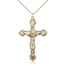14kt Gold Filled Large Catholic Crucifix Necklace 1 1/2 x 1 inch on 18 inch chain handcrafted by Bliss