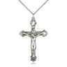 Large Sterling Silver Catholic Crucifix Necklace 1 1/2 x 1 inch with 18 inch Chain by Bliss Manufacturing USA