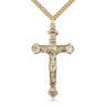 Extra large 14kt gold filled Catholic crucifix necklace with 1 7/8 x 1 inch pendant on 24 inch chain by Bliss