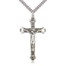 Sterling Silver Extra Large Catholic Crucifix Necklace 1 7/8 x 1 inch with 24 inch curb chain by Bliss
