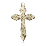 Large 14kt Solid Gold Catholic Crucifix Pendant 1 5/8 x 1 inch handcrafted by Bliss Manufacturing USA