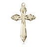 14kt Solid Gold Medium Cross Pendant 1-1/8 inches by Bliss Manufacturing USA handcrafted Catholic jewelry
