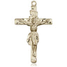 Large 14kt Solid Gold Catholic Crucifix Pendant 1 1/4 x 3/4 inch Handcrafted by Bliss Manufacturing