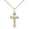 Medium 14kt Gold Filled Catholic Crucifix Necklace 0.875 x 0.5 inches with 18 inch chain by Bliss Manufacturing