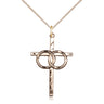 14kt Gold Filled Wedding Rings Cross Necklace 1 1/8 x 3/4 inches on 18 inch chain by Bliss