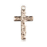 Large 14kt Solid Gold Catholic Cross Pendant 1 3/8 X 3/4 inch handcrafted in USA by Bliss Manufacturing