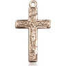 14kt Solid Gold Large Catholic Crucifix Pendant 1-1/4x5/8 inch handcrafted by Bliss Manufacturing USA