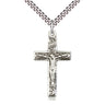 Large sterling silver crucifix necklace 1 1/4 x 5/8 inch pendant 24 inch chain by Bliss