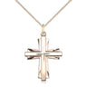 Gold Filled Catholic Cross Necklace 1 x 0.75 inches with 18 inch curb chain by Bliss Manufacturing
