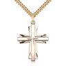 Gold Filled Large Catholic Cross Necklace 1.25 inch by 7/8 inch on 24 inch heavy curb chain by Bliss USA
