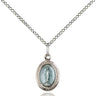 Sterling Silver Small Miraculous Medal Necklace 1/2 x 3/8 inches with 18 inch chain by Bliss